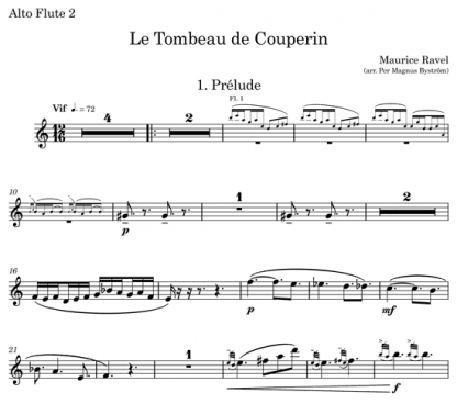 Le Tombeau de Couperin for flute septet | ScoreVivo