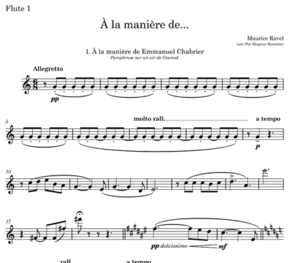 A la maniere de... for flute quintet | ScoreVivo