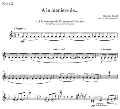 A la maniere de... for flute quintet | ScoreVivo