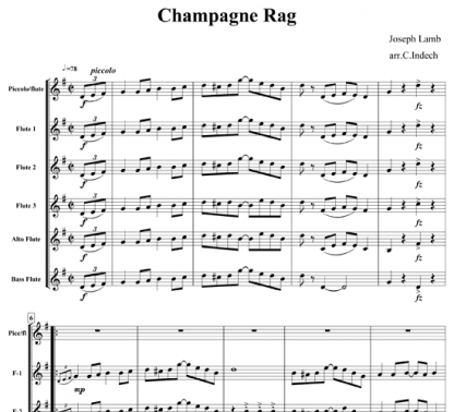 Champagne Rag for flute sextet | ScoreVivo