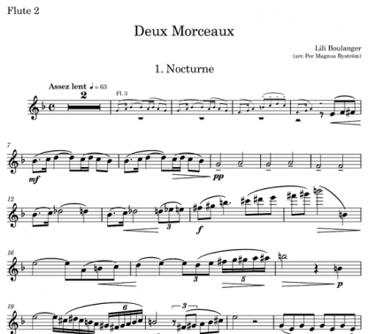 Deux Morceaux for flute nonet | ScoreVivo