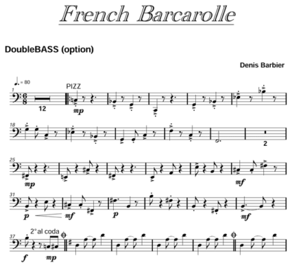 French Barcarolle for flute sextet (optional strings) | ScoreVivo