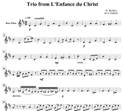 Trio from L'Enfance du Christ for flute quintet | ScoreVivo