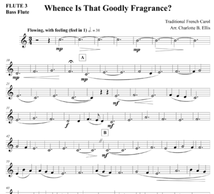 Whence is That Goodly Fragrance? for voice and flute trio | ScoreVivo