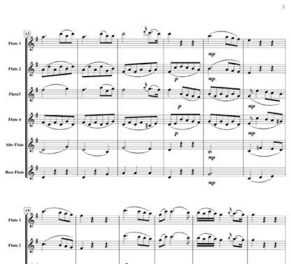 Adagio Op K622 for flute sextet | ScoreVivo