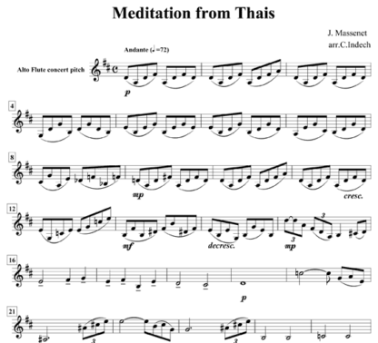 Meditation from Thais for flute quintet | ScoreVivo