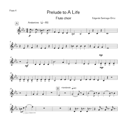 Prelude to A Life for flute septet | ScoreVivo