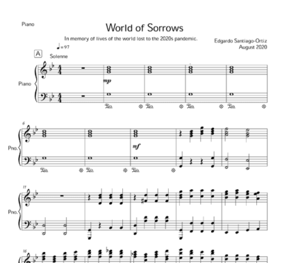World of Sorrows for flute septet and piano | ScoreVivo