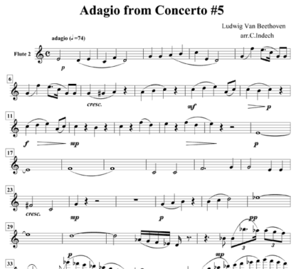 Adagio from Concerto No 5 for flute sextet | ScoreVivo