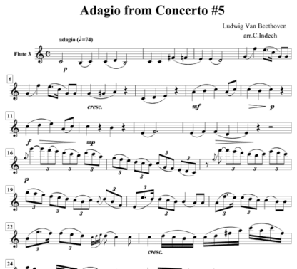 Adagio from Concerto No 5 for flute sextet | ScoreVivo