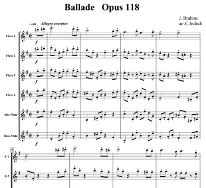 Ballade, Op 118 for flute sextet | ScoreVivo