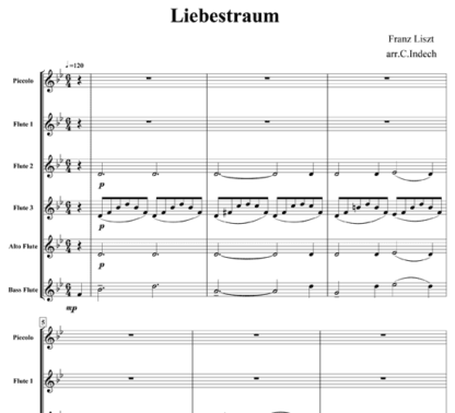 Liebestraum for flute sextet | ScoreVivo
