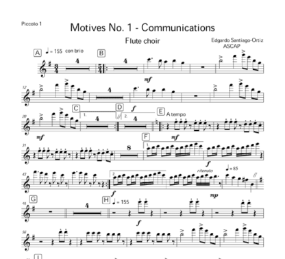 Motives No 1 - Communications for flute octet | ScoreVivo