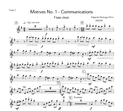 Motives No 1 - Communications for flute octet | ScoreVivo