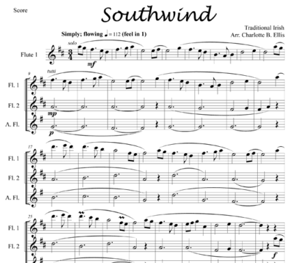 Southwind for flute trio | ScoreVivo