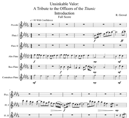 Unsinkable Valor: A Tribute to the Officers of the Titanic for flute sextet | ScoreVivo