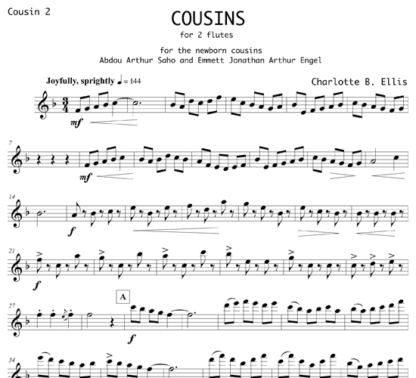 Cousins for flute duet | ScoreVivo