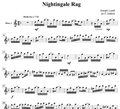 Nightingale Rag for flute sextet | ScoreVivo