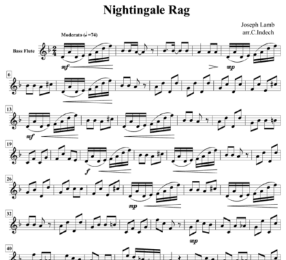 Nightingale Rag for flute sextet | ScoreVivo