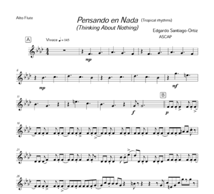 Pensando en Nada (Thinking About Nothing) for flute octet and percussion | ScoreVivo