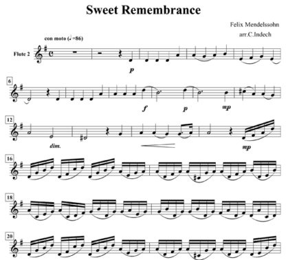 Sweet Remembrance for flute quintet | ScoreVivo