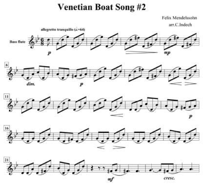 Venetian Boat Song No 2 for flute quintet | ScoreVivo