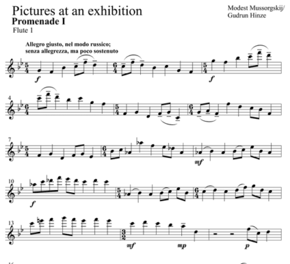 Pictures at an Exhibition - Gnomus for flute quintet | ScoreVivo