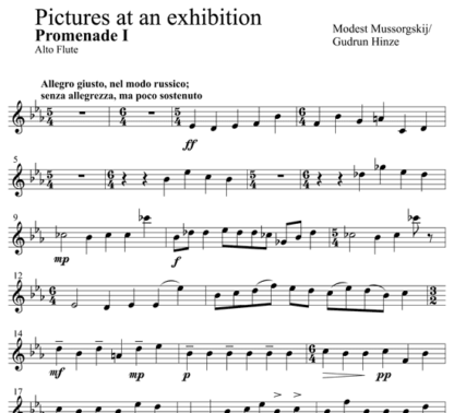 Pictures at an Exhibition - Gnomus for flute quintet | ScoreVivo