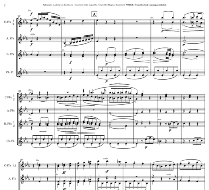 Sextett in E-flat major, Op 71 for flute octet | ScoreVivo