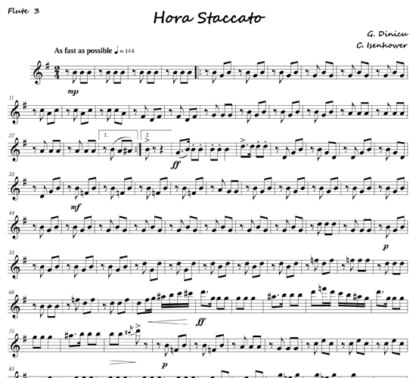Hora Staccato for flute septet and solo | ScoreVivo