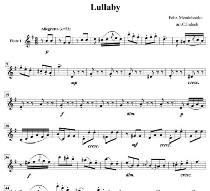 Lullaby for flute quintet | ScoreVivo
