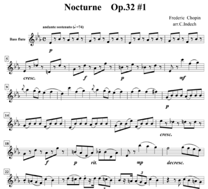 Nocturne Op 32 No 1 for flute quintet | ScoreVivo