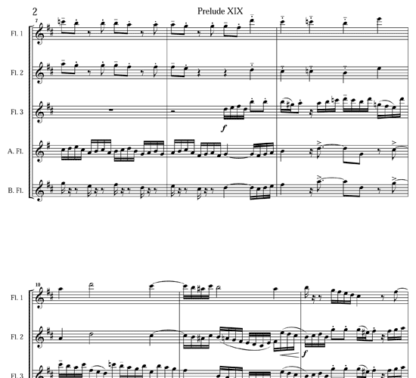 Prelude XIX for flute quintet | ScoreVivo