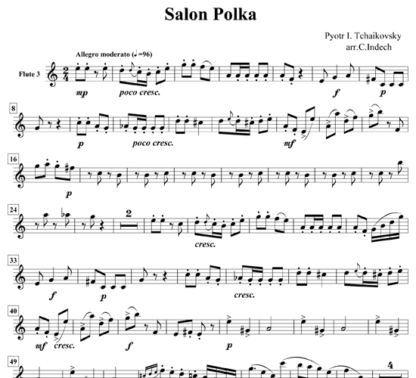 Salon Polka for flute sextet | ScoreVivo