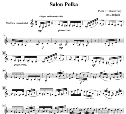 Salon Polka for flute sextet | ScoreVivo