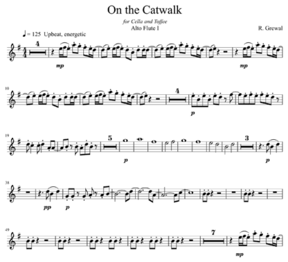 On the Catwalk for flute quartet | ScoreVivo