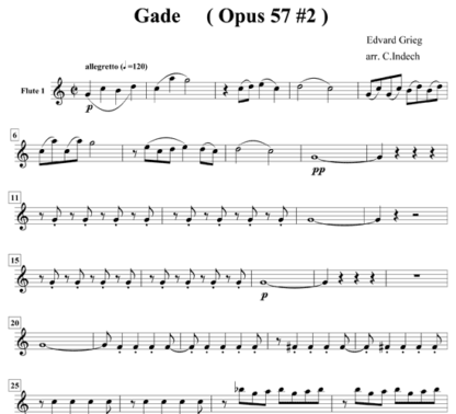 Gade for flute quintet | ScoreVivo