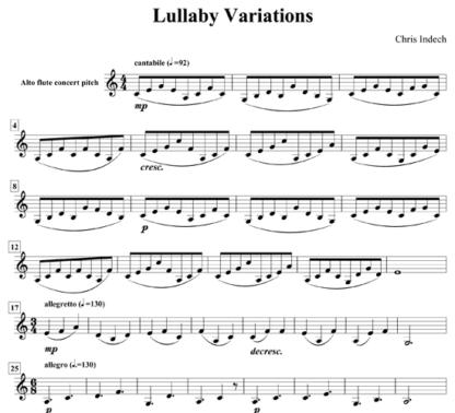 Lullaby Variations for flute quintet | ScoreVivo