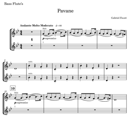 Pavane for flute nonet | ScoreVivo