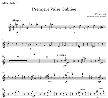 Premiere Valse Oubliee for flute octet | ScoreVivo