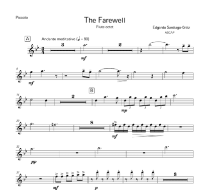 The Farewell for flute octet | ScoreVivo