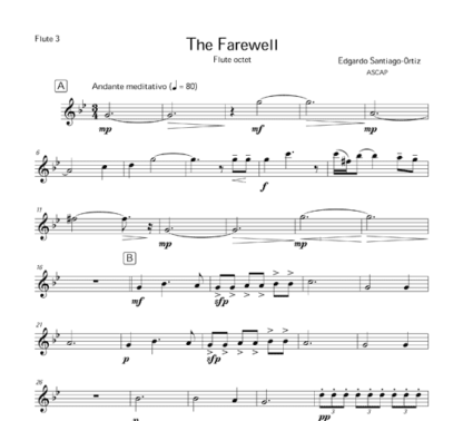 The Farewell for flute octet | ScoreVivo