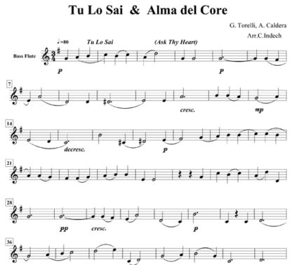 Tu Lo Sai and Alma del Core for flute quintet | ScoreVivo