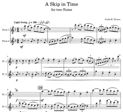 A Skip in Time for flute duet | ScoreVivo