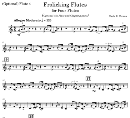 Frolicking Flutes for flute quartet | ScoreVivo