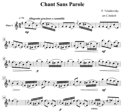 Chant Sans Parole for flute quintet | ScoreVivo