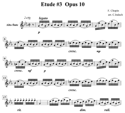 Etude Op 10 No 3 for flute quintet | ScoreVivo