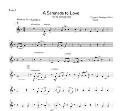 A Serenade to Love for flute sextet | ScoreVivo