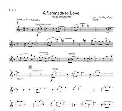 A Serenade to Love for flute sextet | ScoreVivo