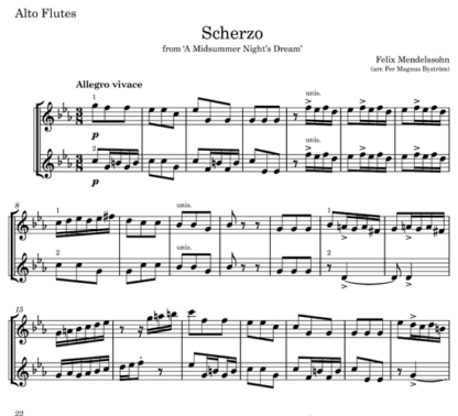 Scherzo, A Midsummer Night's Dream, Op 61 for flute nonet | ScoreVivo